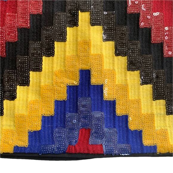 H&M Zigzag Sequin Mini Skirt Size 8 - Picture 6 of 16